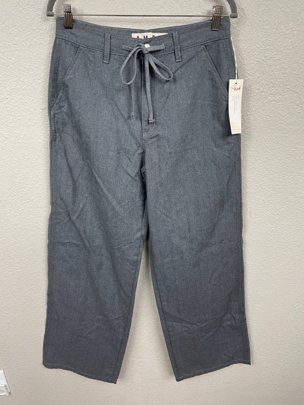 NWT Amo Nora Pant Heather Gray Drawstring Waist Sz 27 - Picture 6 of 15